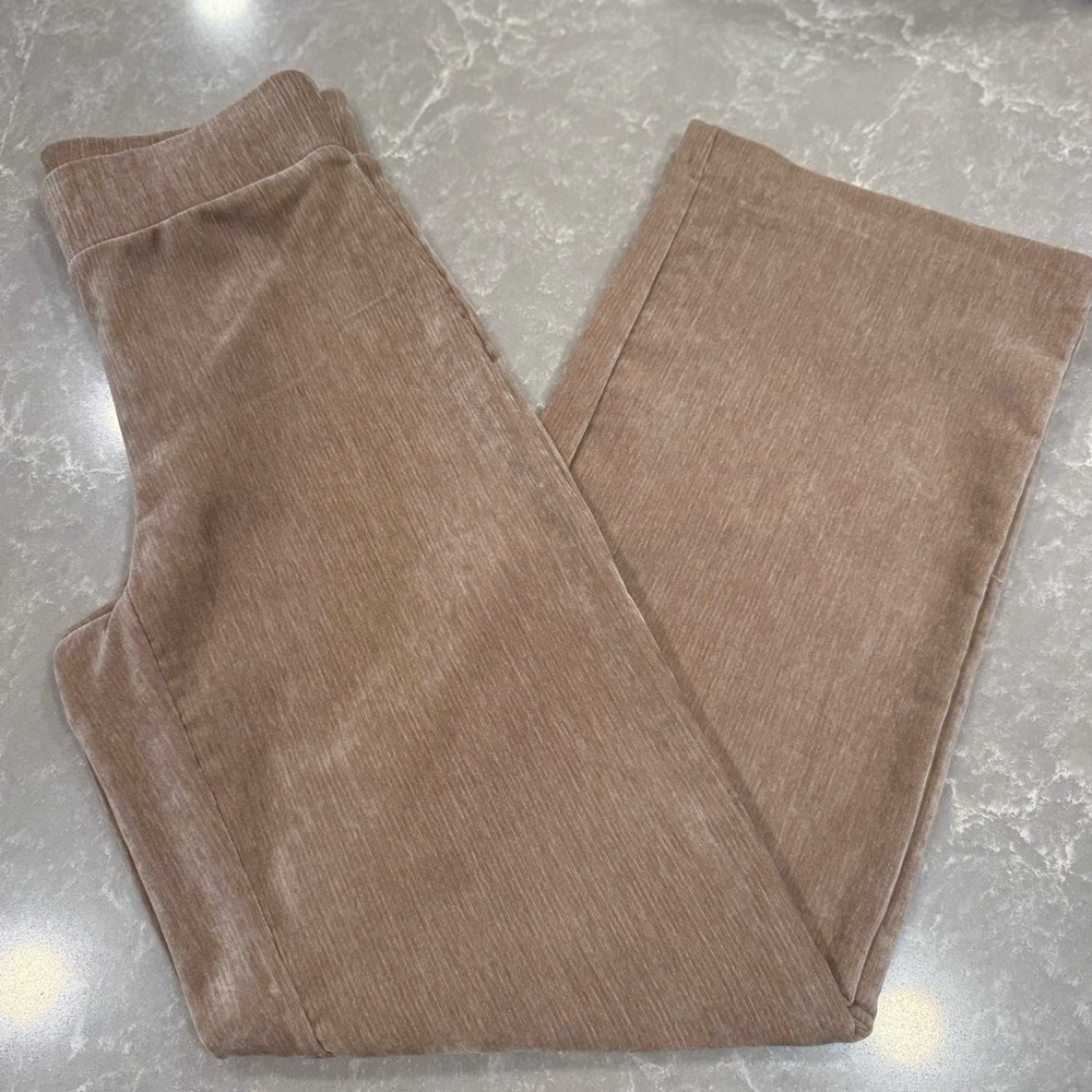 LOFT Soft Tan Brown Ribbed Velour Corduroy Wide Leg High Rise Pants NWT Size XS
